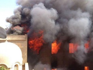 Coptic Christian Churches Burning in Egypt by Islamists