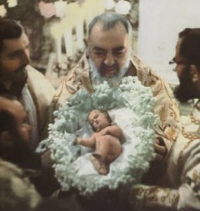 Padre Pio and Baby Jesus at Christmas
