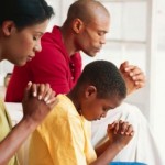 Black Family Praying Square Pic