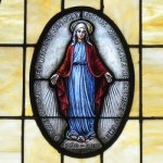 Miraculous Medal Stained Glass Window Square Pic
