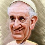Cartoon Portrait of Pope Francis Square Pic