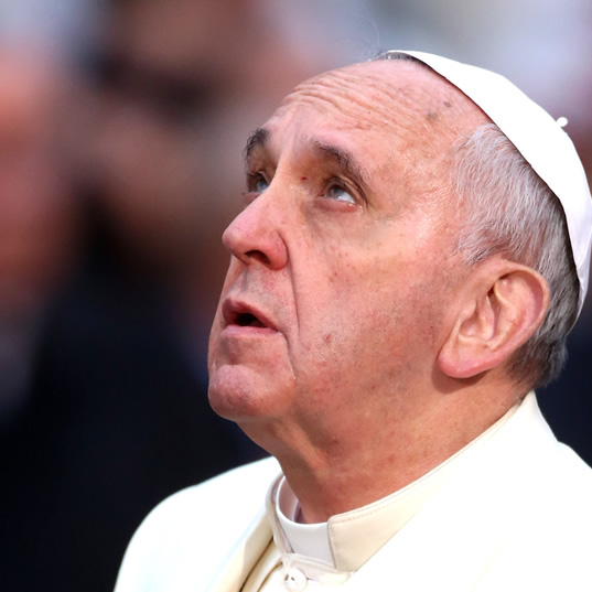 Pope Francis Looking Up in the Sky Square Pic