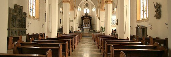 Beautiful Simple Church Aisle View Wide Pic
