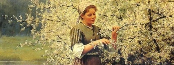 Daniel Ridgway Knight Spring Blossoms Wide Pic