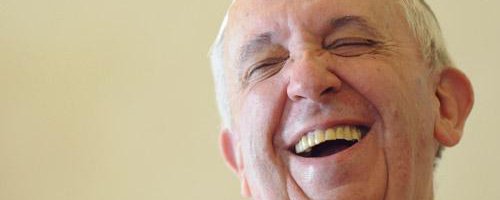 Pope Francis Lauging Wide Pic
