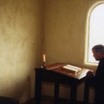 Lecto Divina Monk Praying Wide Pic