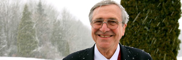 Peter Kreeft Smiling and Snowing Wide Pic