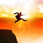 Jumping Off a Cliff Dawn Dusk Sunset Sunrise Wide Pic