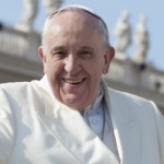 Pope Francis Smiling Waving Warm Clothing Wide Pic