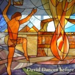 King David Dances Ark Stain Glass Window