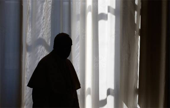 Pope Francis in Shadow Black Silhoutte