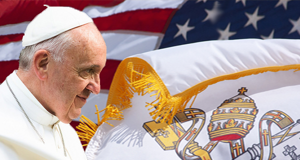 Pope Francis American US Flag Holy See Flag Vatican