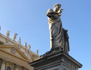 Statue of St. Peter in St. Peter's Square at the Vatican (Wikipedia)