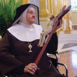 Mother Angelica with a Crucifex Jesus Cross Beauty Beautiful Love Sacrifice