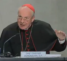 Cardinal Schönborn Sitting Speaking with Glasses