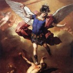 Saint Michael the Archangel Defeating Lucifer Square Pic