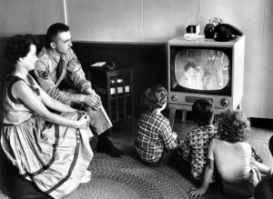 Family Watching Television TV Telly