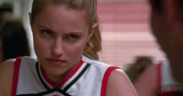 Girl Cheerleader Frowning Scowling