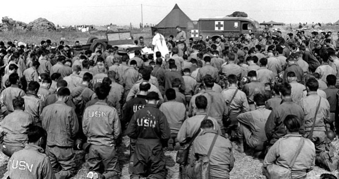 Jeep Altar Mass World War II Kneeling Wide Pic
