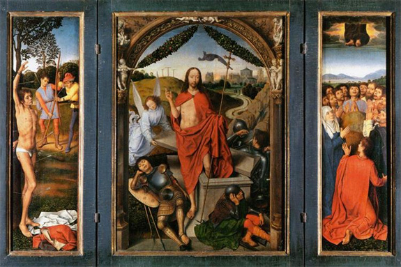 "The Resurrection", central panel from the Triptych of the Resurrection (c.1485-90) by Hans Memling [WikiArt.org]