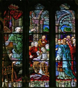 Beautifrul Stain Glass Window Depicting the Council of Jerusalem