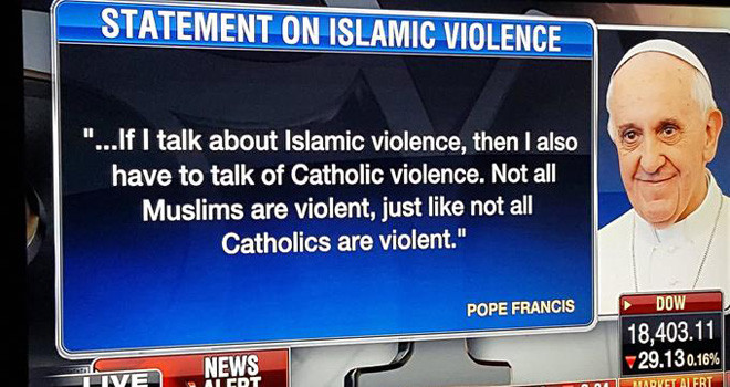 Pope Francis and Catholic Terrorism
