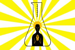 medicine-flask-science-saint-praying-miracles